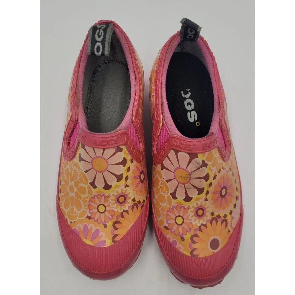 Girl's BOGS RUE Rain Moccasin Slip On Shoes SIZE 2 US 33 EU WATERPROOF